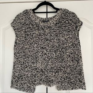 Eileen Fisher Black and White Short Sleeve Sweater